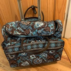 Vera Bradley Rolling Luggage Retired Java Blue